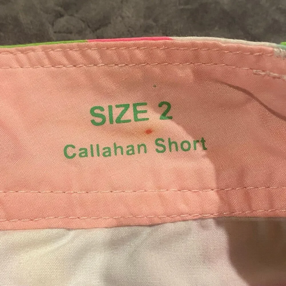 Lilly Pulitzer Callahan Cotton Stripe Neon Rainbow Shorts Women's Size 2